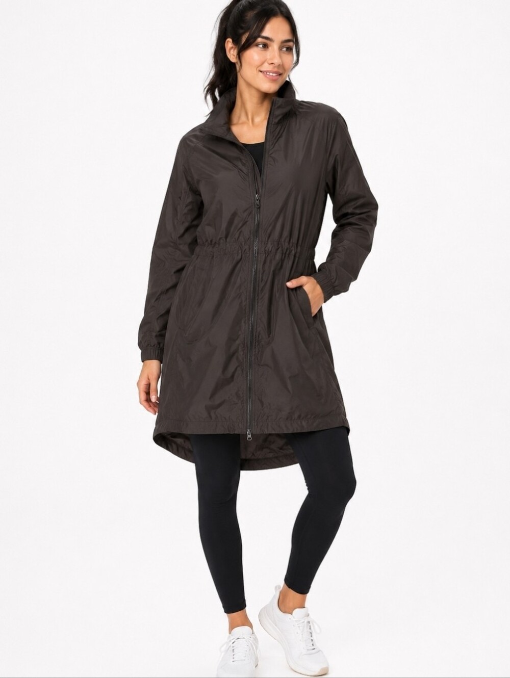Old Navy Active Cinched-Waist Lightweight Women's Hooded Windbreaker Jacket ZS